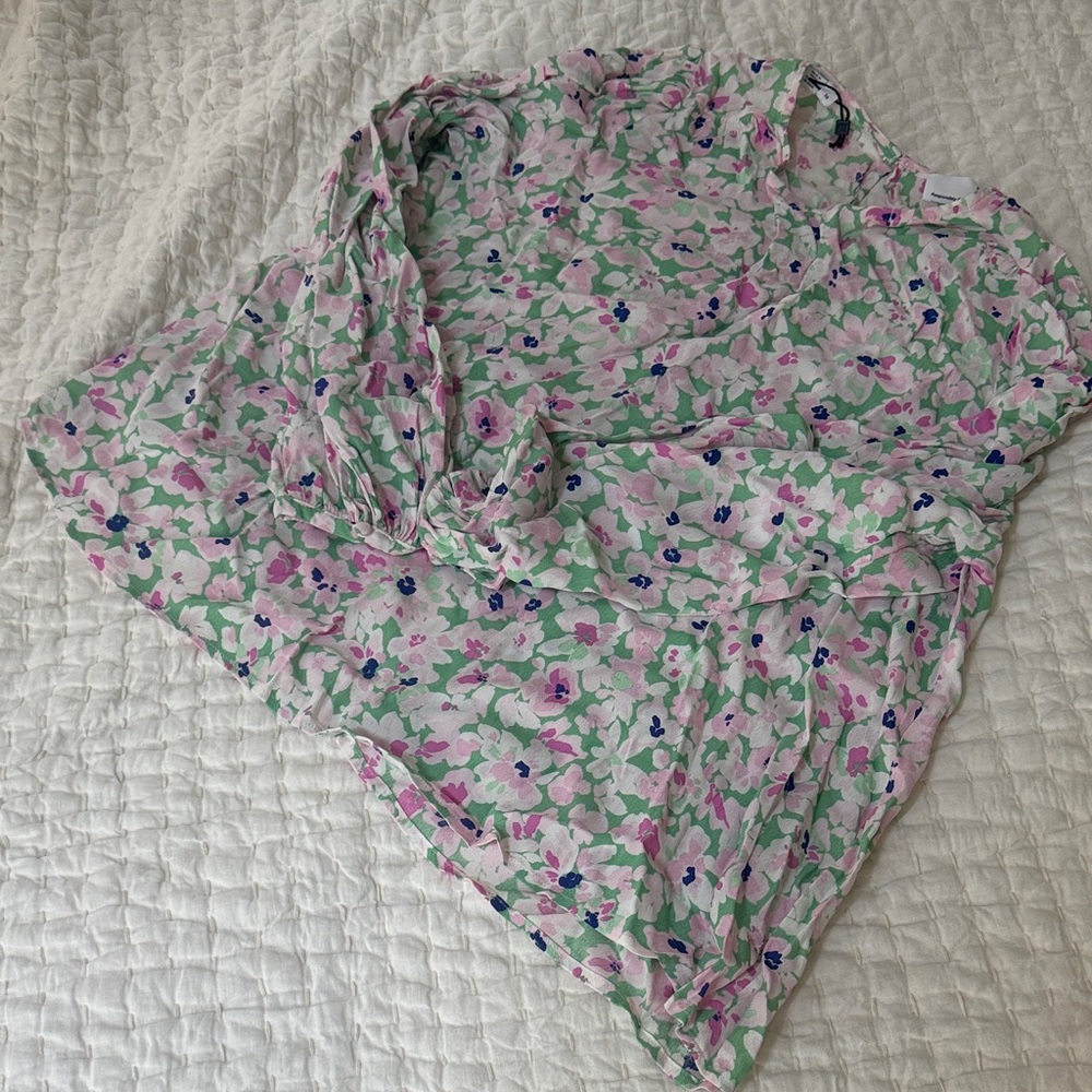 Floral Women's Blouse - Pink and Green